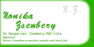 monika zsembery business card